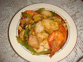 大虾炒年糕