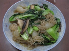 香菇油菜炒魔芋丝