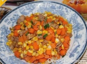 炒玉米胡萝卜丁 