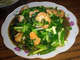 韭菜炒虾仁