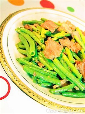 豆角炒肉片