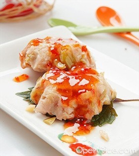 榨菜蒸肉饼