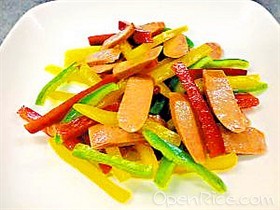 彩椒炒香肠