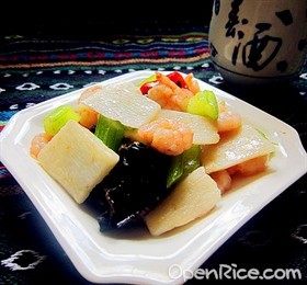 山药炒虾仁
