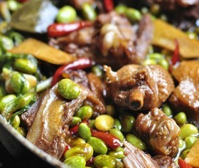 毛豆烧鸭