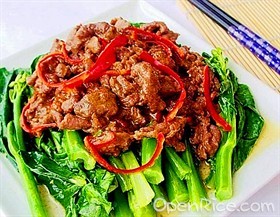 沙茶牛肉炒芥蓝