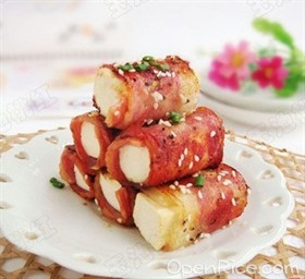 黑椒培根豆腐卷