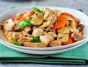 鸡肉炒口蘑