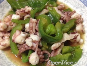 鱿鱼须炒青椒 