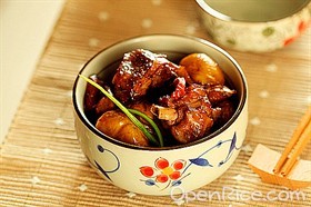 铁板蚝油栗子鸡