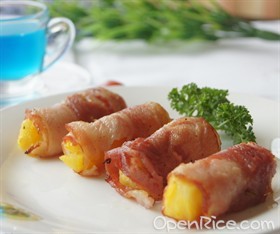 菠萝烤肉卷