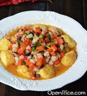 三鲜浇汁豆腐