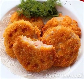 虾肉藕夹