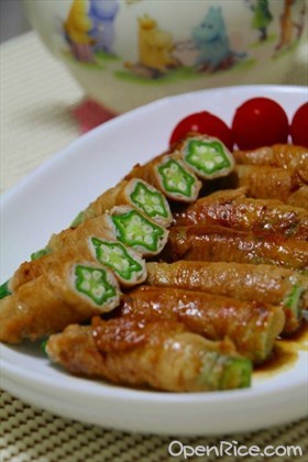 日式秋葵肉卷