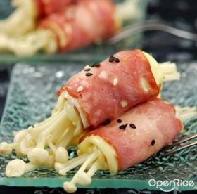 金针奶酪培根卷