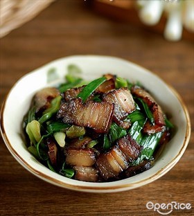 青蒜炒酱肉