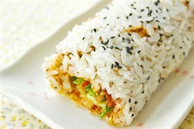 肉松辣藕粢饭团