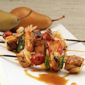 安琪梨配中式虾串烧