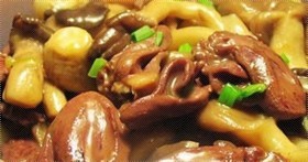 鸡菇烧鸭心