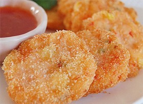 椰香玉米虾饼