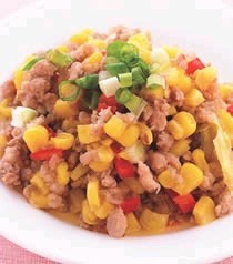 玉米粒炒肉末
