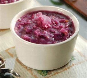 核桃银耳紫薯粥