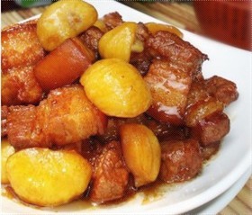 板栗红烧肉