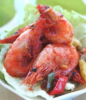 蒜香酸辣北极虾