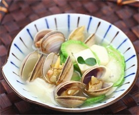 丝瓜文蛤豆腐汤
