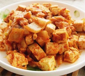 泡菜炒豆腐