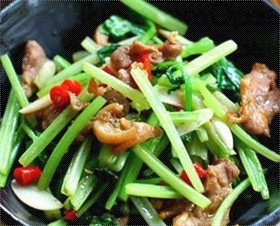 水芹菜炒肉