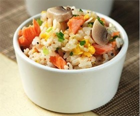 椒香鲑鱼饭