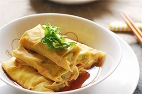 双菇肉糜百叶包