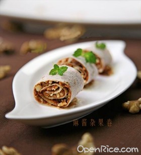麻酱杂果卷