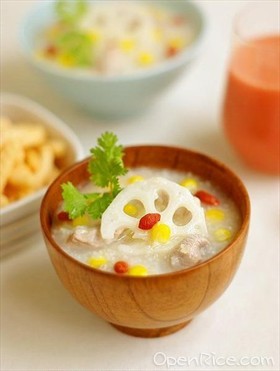 莲藕瘦肉麦片粥