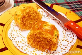 香葱肉松面包卷