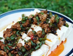 肉末豆角蒸豆腐