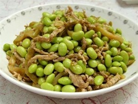 毛豆炒肉丝咸菜