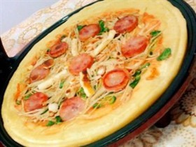 电饼铛版火腿披萨
