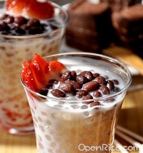 蜜豆草莓西米露