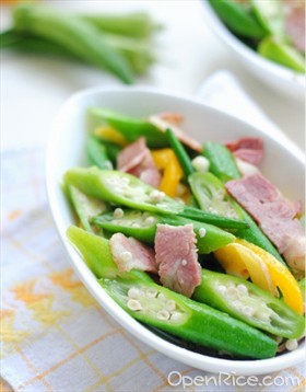 培根炒秋葵