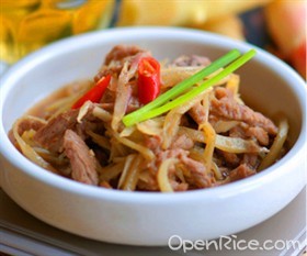 子姜牛肉丝