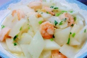 白萝卜烩虾仁