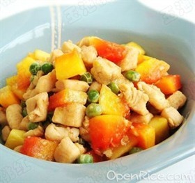 木瓜豌豆鸡丁
